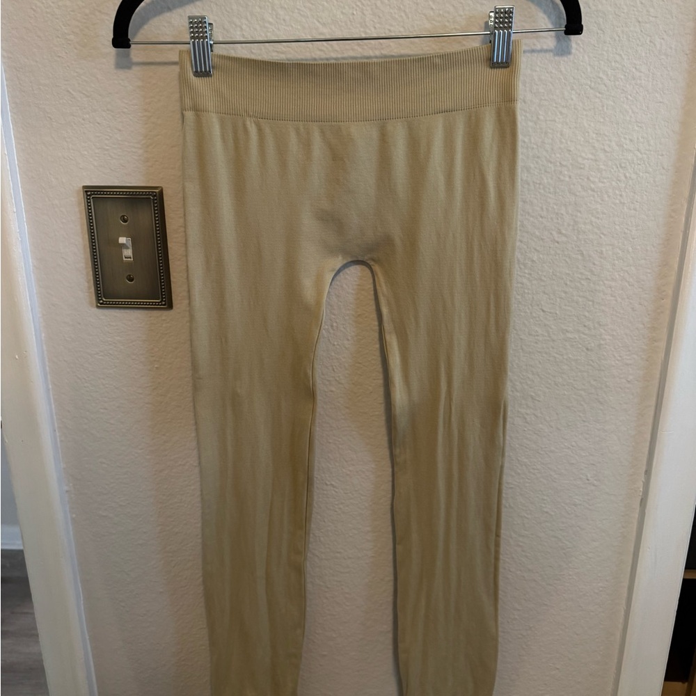 See You Monday 2 PACK Seamless Beige AND Tan Leggings one size